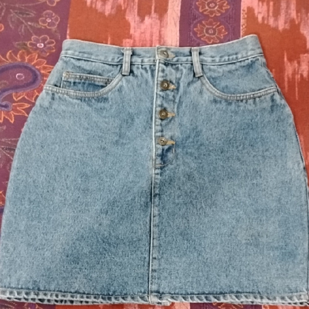 Rio by Stephen Mardon Denim Button-Up Skirt size 11